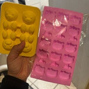 Yellow Bear and Hello Kitty Silicone Molds